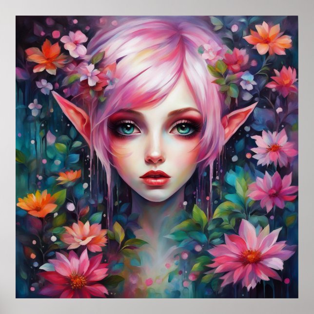 Poster Elf Rosa bonito (Frente)