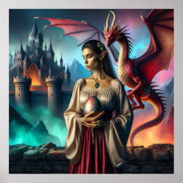 Poster Elf segurando um ovo dragão