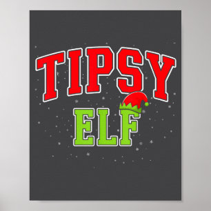 Poster Elfo Bêbado Natal Família Correspondência Grupo Na