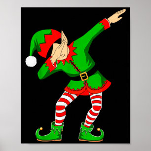 Poster Elfo de Natal Dabbing Chapéu de Papai Noel Meninos