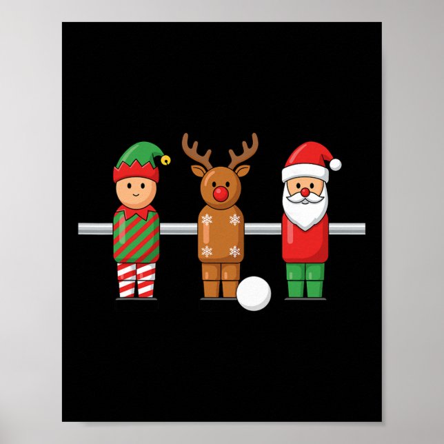 Poster Elfo de Natal Foosll Rena Santa Trio Tabela Foo (Frente)