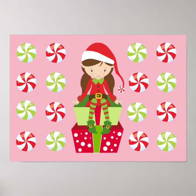 Póster Elfo feminino com Candies (Frente)