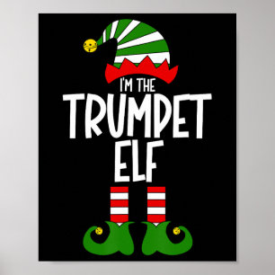 Poster Elfo Trombeta Música Natal Instrumento Corresponde