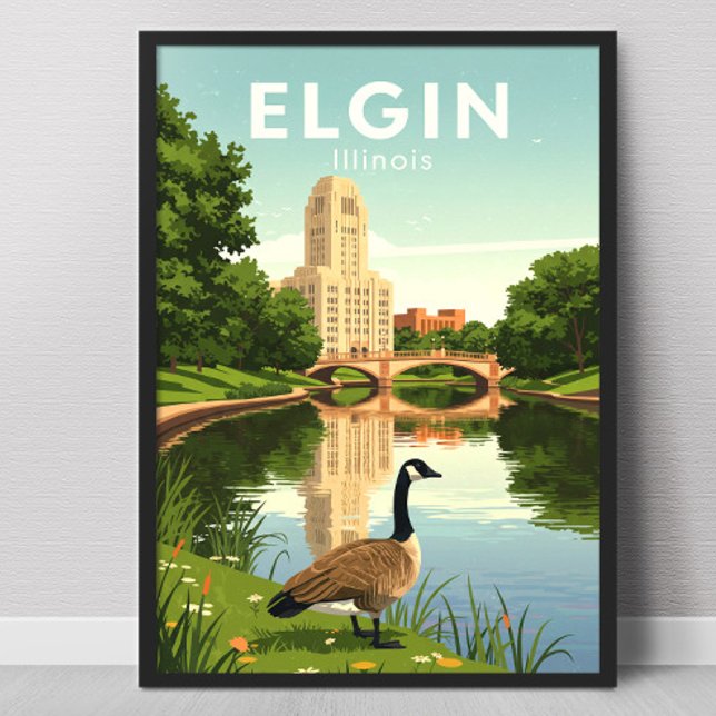Poster Elgin Illinois Antigo (Criador carregado)