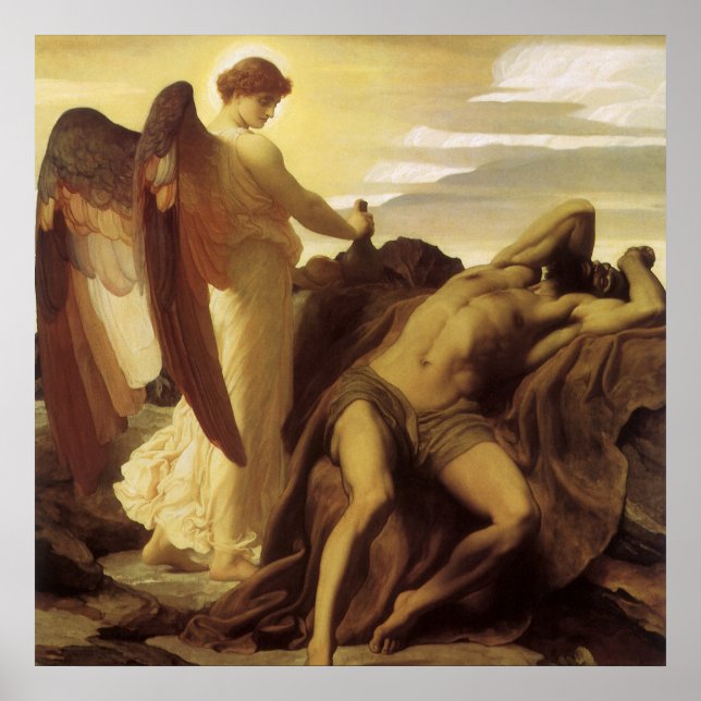 Póster Elijah na Natureza por Lord Frederic Leighton (Frente)