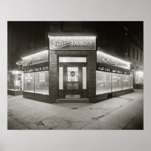Poster Elite Laundry, 1928. Vintage Photo