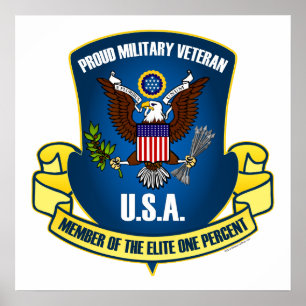 Poster Elite um por cento (azul)