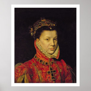Póster Elizabeth de Valois (1545-68) 1570 (óleo em