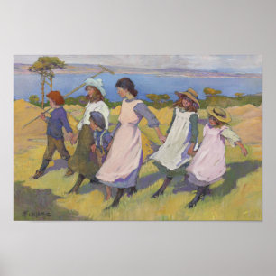 Poster Elizabeth Forbes - Here we are gathering nuts