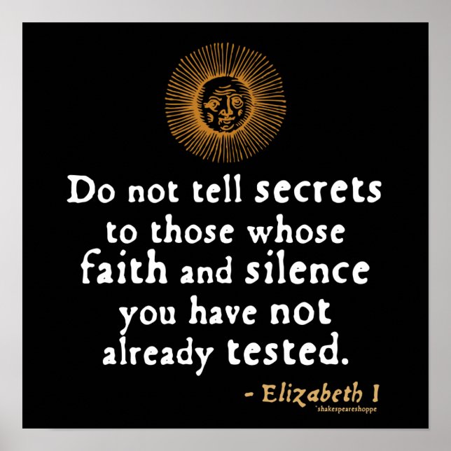 Póster Elizabeth I Cote sobre Confiança (Frente)