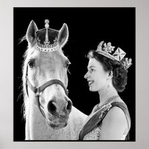Poster Elizabeth II nova coroa seu cavalo