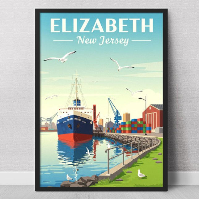 Poster Elizabeth Nova Jersey Vintage (Criador carregado)