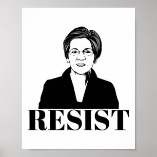 Poster Elizabeth Warren Camiseta Resistência Política Fem