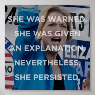 Poster Elizabeth Warren no entanto ela persistiu na poste