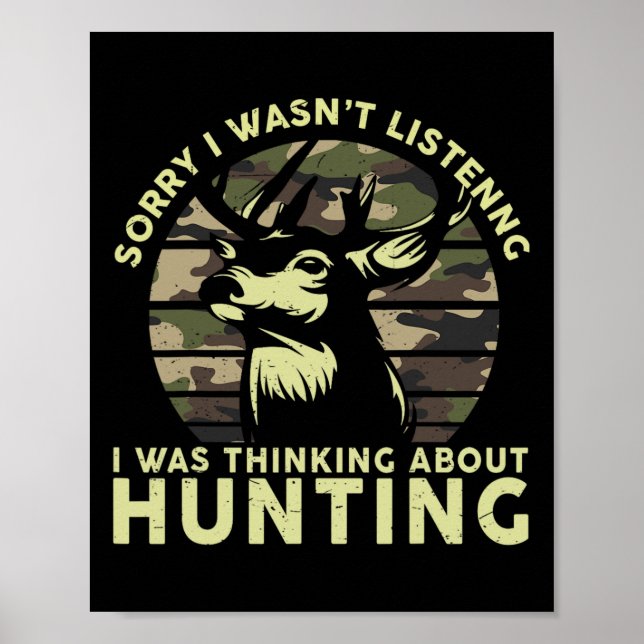 Poster Elk Deer Hunter Funny Deer Caçando Presentes Pai M (Frente)