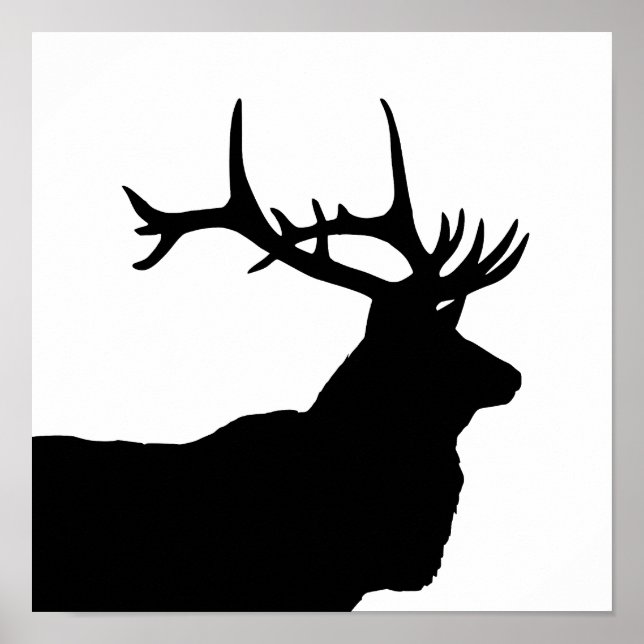 Póster Elk Head Silhouette (Frente)