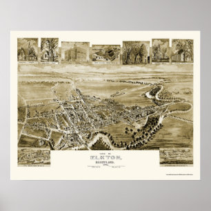 Poster Elkton, mapa panorâmico da DM - 1907
