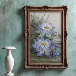 Poster Ellis Rowan Blue Cloud Water Lily Vintage Flowers