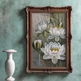 Poster Ellis Rowan White Water Lily Vintage Flowers