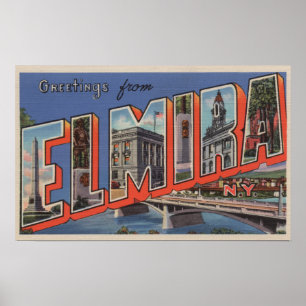 Póster Elmira, Nova Iorque - Cenas com Letras Grandes