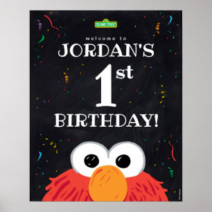 Poster Elmo 1º Aniversário Bem-vindo