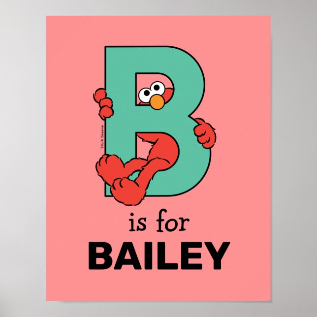 Poster Elmo Alfabeto | B Azul-turquesa (Frente)