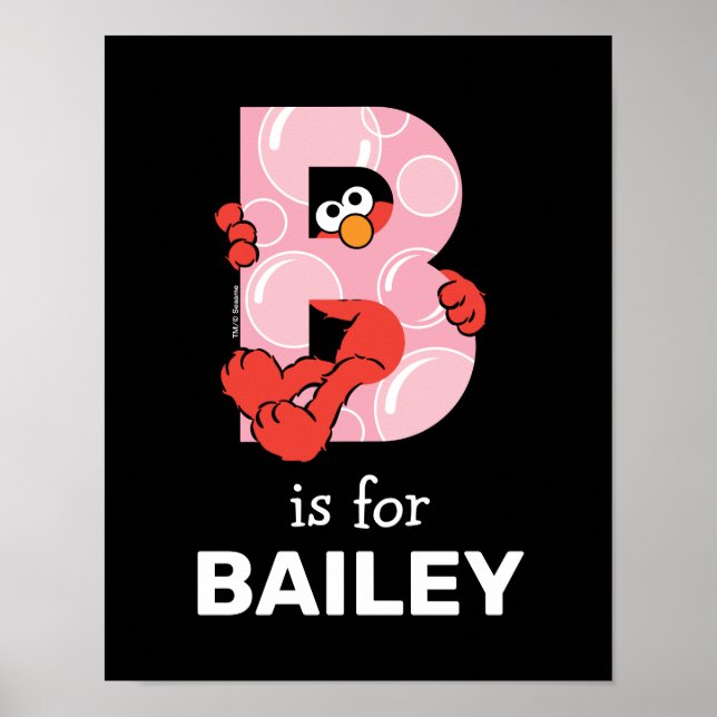 Poster Elmo Alfabeto | B Bolhas (Frente)