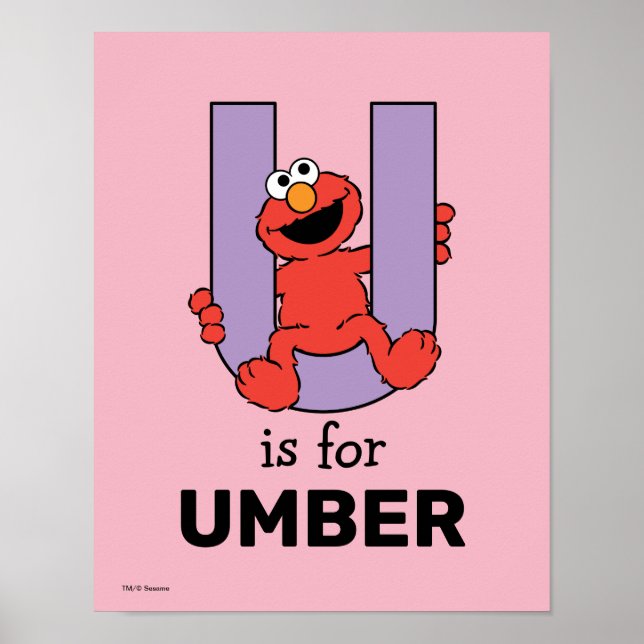 Poster Elmo Alfabeto | U Roxo (Frente)