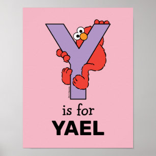 Poster Elmo Alfabeto   Y Roxo