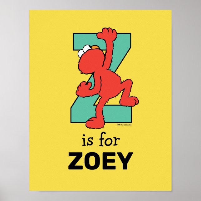 Poster Elmo Alfabeto | Z Azul Escuro (Frente)