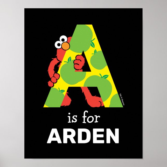 Poster Elmo Alphabet | A Apple (Frente)