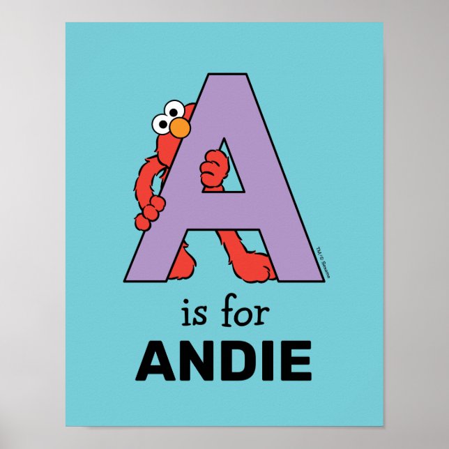 Poster Elmo Alphabet | A Roxo (Frente)