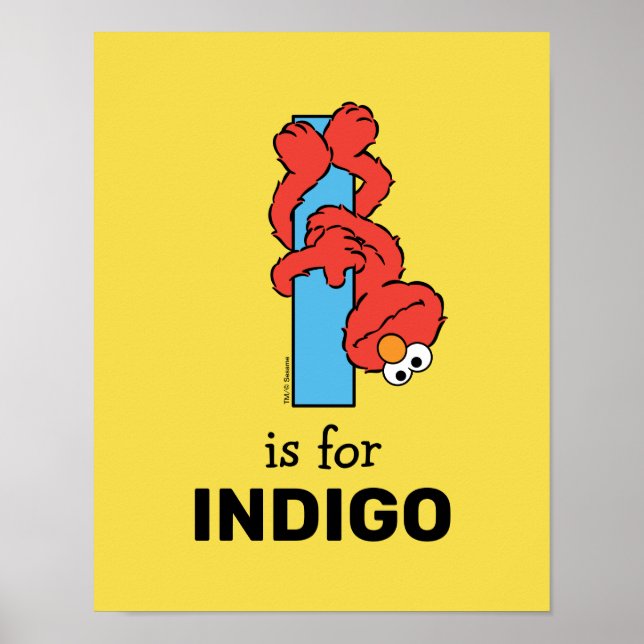 Poster Elmo Alphabet | I Azul (Frente)