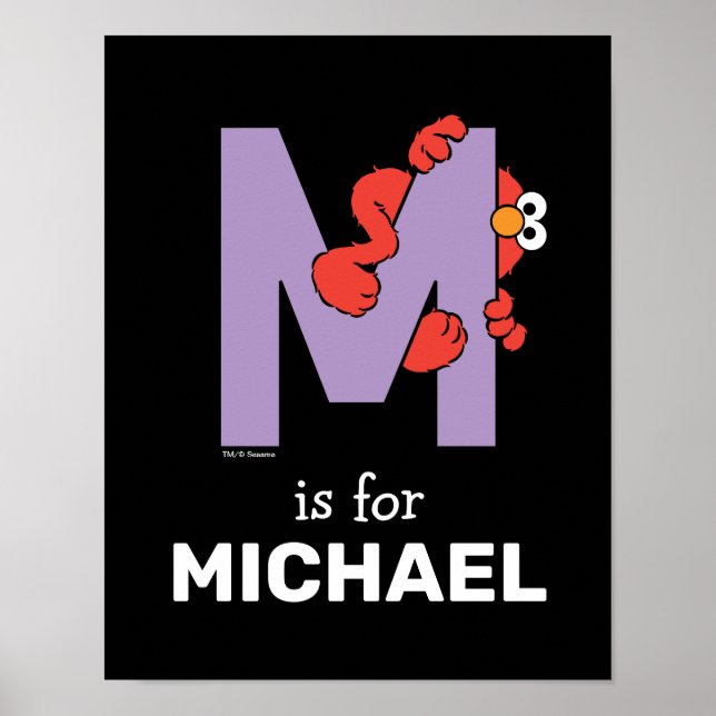 Poster Elmo Alphabet | M Roxo (Frente)