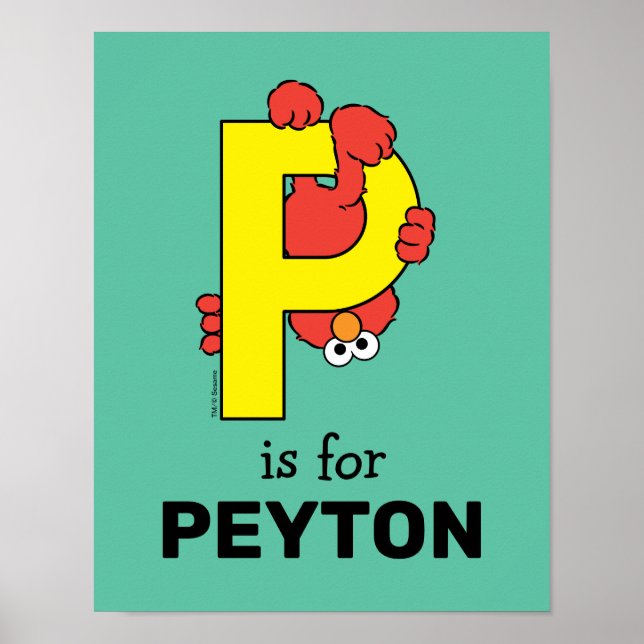 Poster Elmo Alphabet | P Amarelo (Frente)