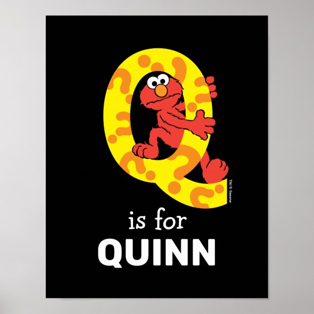 Poster Elmo Alphabet | Q Ponto de interrogação (Frente)