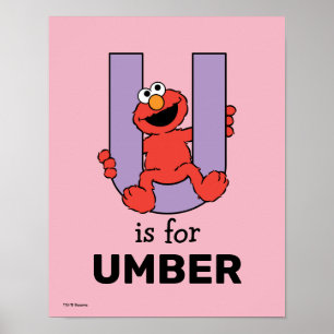 Poster Elmo Alphabet   U Roxo
