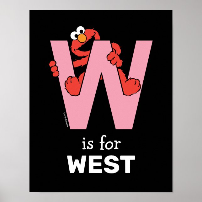 Poster Elmo Alphabet | W Rosa (Frente)