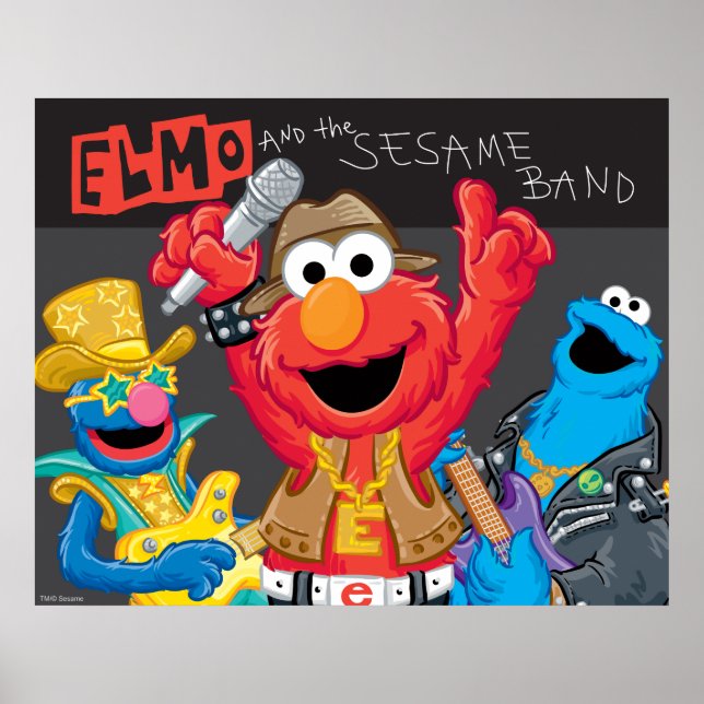 Póster Elmo e o Sesame Banda Rock (Frente)