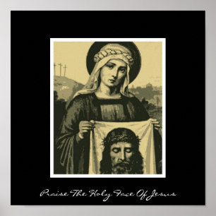 Póster elogie a cara santamente de jesus