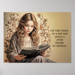 Poster Elogio pela literatura ** citação