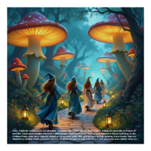 Póster Elves Mushroom Poster