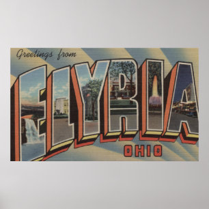 Póster Elyria, letra ScenesElyria de OhioLarge, OH