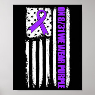 Poster Em 831 Usamos Bandeira Americana Roxa Sobre Dosage