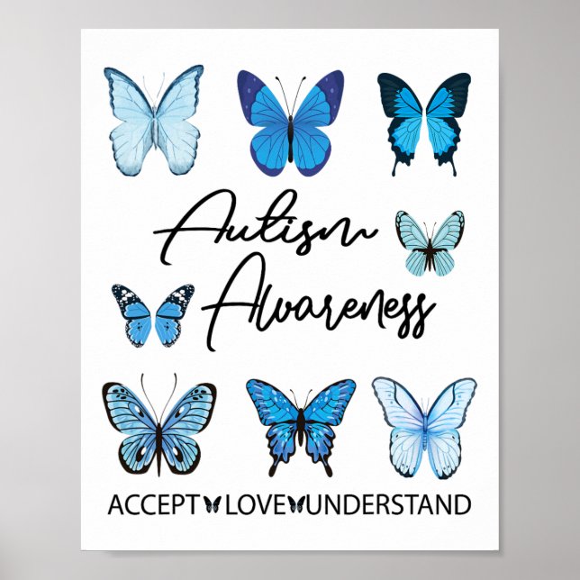 Poster Em abril, Vestimos Autismo Awarenes Azul (Frente)