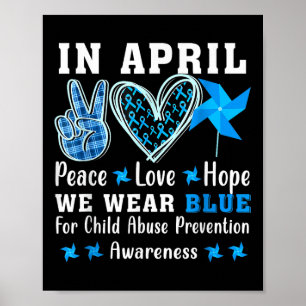 Poster Em Abril, Vestimos De Azul Para A Prevenção Do Abu