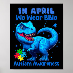 Poster Em abril, Vestimos Dinos do Mês de Consciência do 