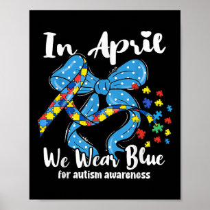 Poster Em abril Vestimos Homens de Consciência do Autismo