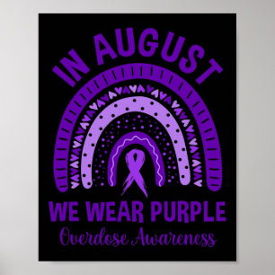 Poster Em Agosto Usamos Roxo Conscientização do Excesso d