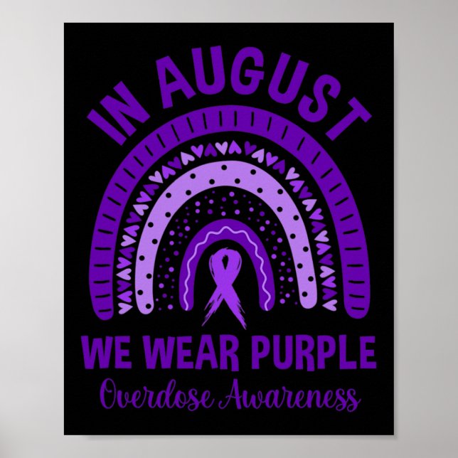 Poster Em Agosto Usamos Roxo Conscientização do Excesso d (Frente)